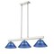 Z-Lite Cobalt 3 Light Billiard Light, Brushed Nickel & Dark Blue 152BN-ARDB - alternate 1